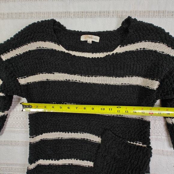 Rewind Black and White Striped Popcorn Knit Sweater Size Small - Picture 3 of 6